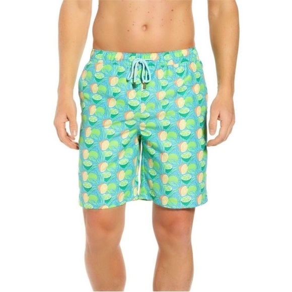 Peter Millar Men's Sour Lemons Swim Trunk Drawstring Pockets Mesh Liner - Picture 1 of 13